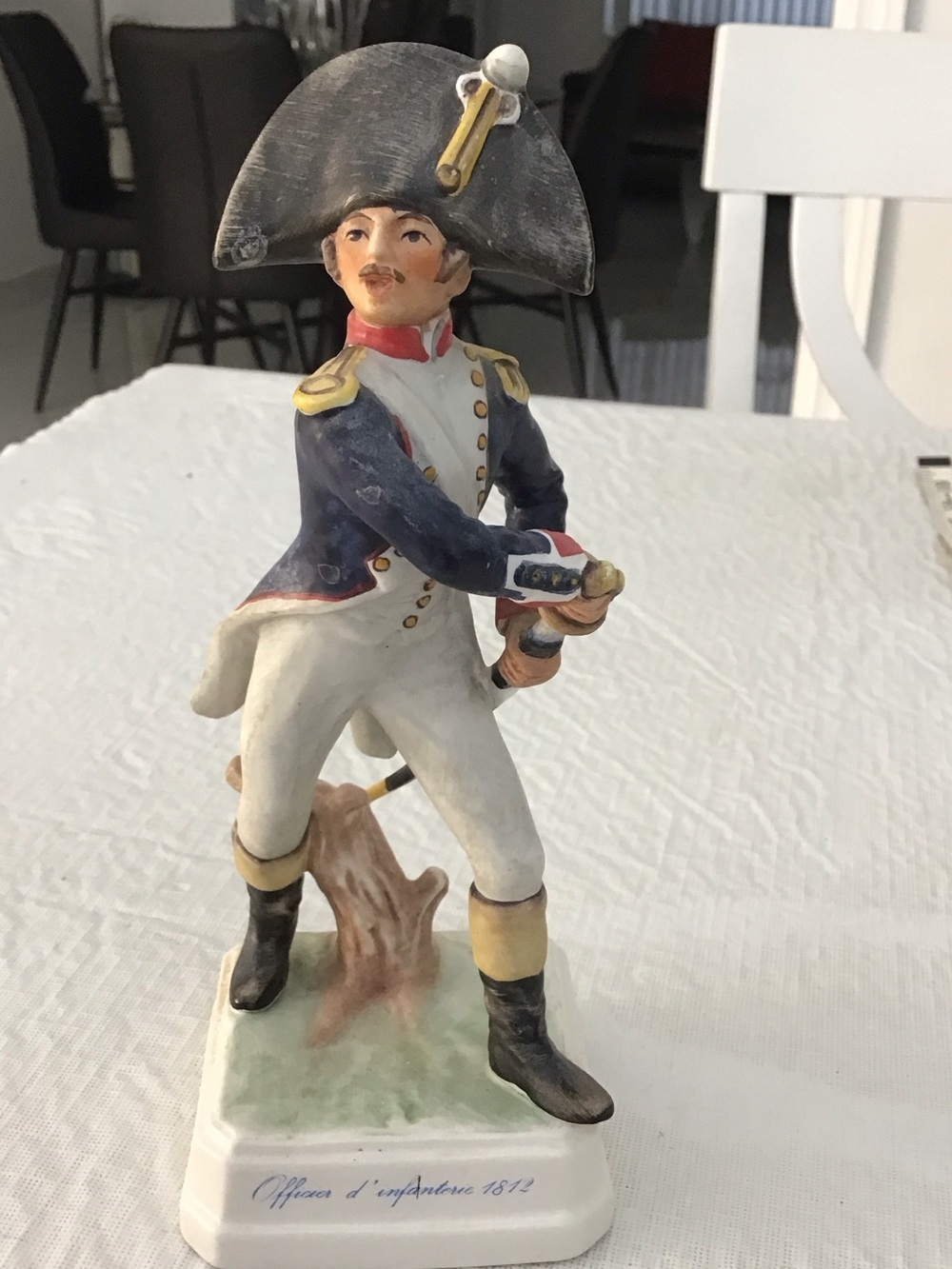 Porcelain Goebel Military Officer Figurine - Blue, White, Black. #37